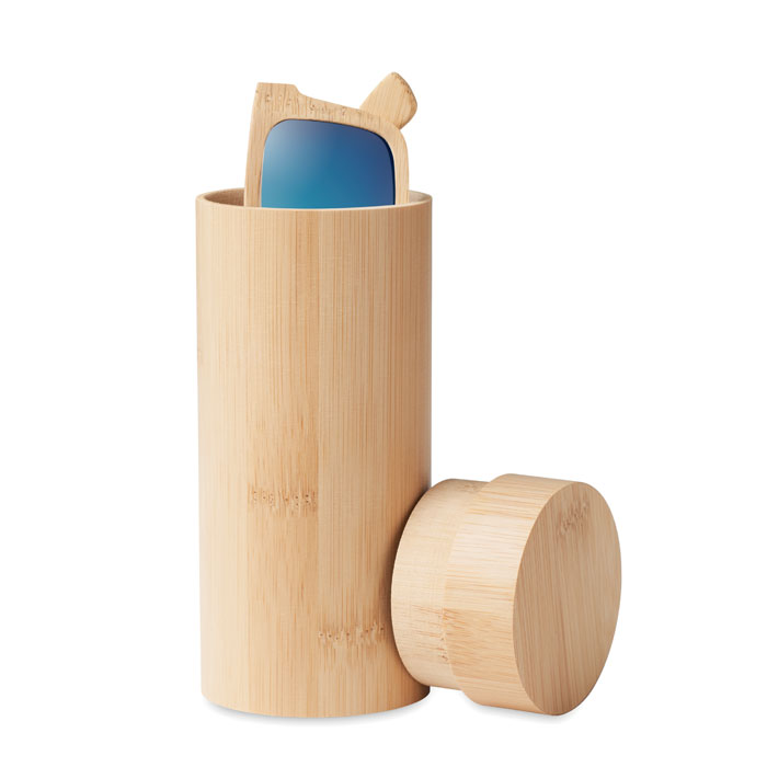 Solbriller med bambus etui