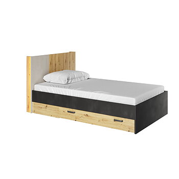 QUBIC 130 cm säng med 2 lådor