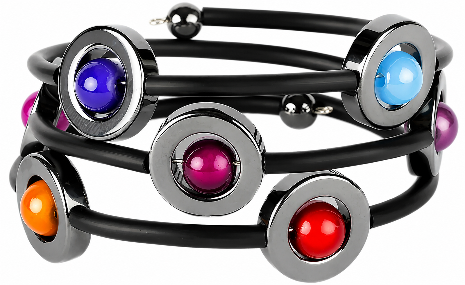 Bracelet Dolly Rubber Hematite Multicolored