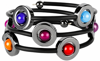 Armband Dolly gummi Hematit Multifärgad