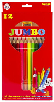 Sense Träfärgpennor Jumbo, 12-Pack