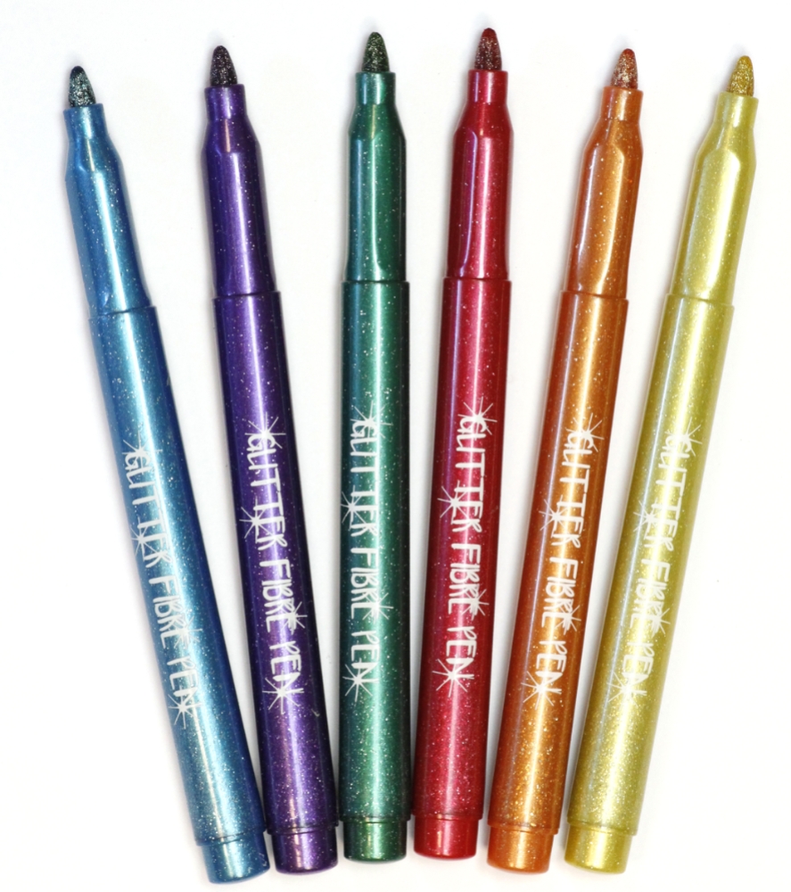 Sense Glitter Fiberpennor 6-P - 2