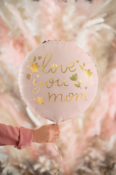 Folieballong Love you mom, 45 cm, pink - 2