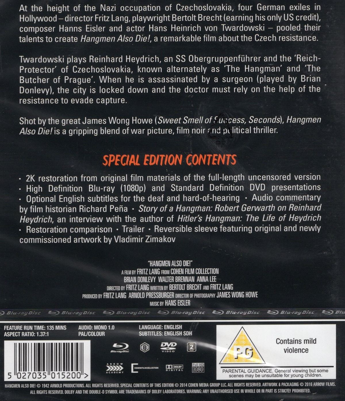 Hangmen Also Die! (ej svensk text) (Blu-ray + DVD) - 2