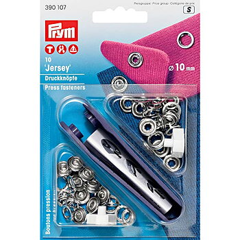 Jersey Tryckknappar Silver 10mm