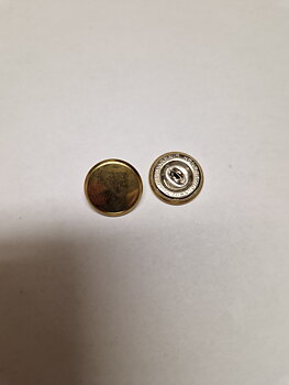 132S-30 19 mm slät guldfärgad metallknapp