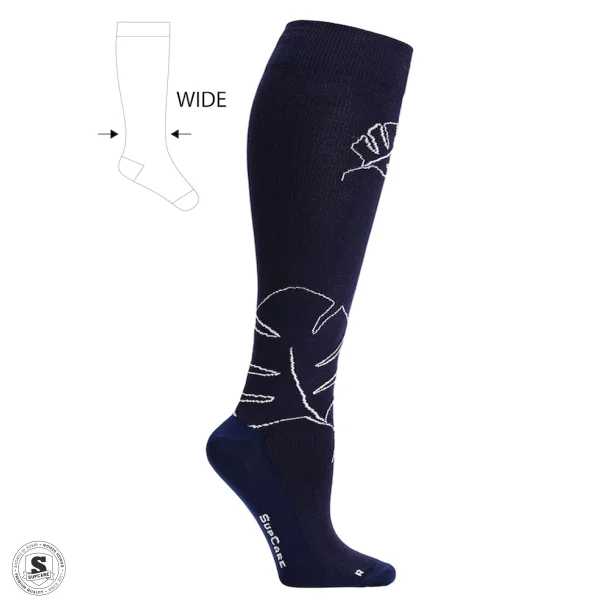 Tukisukat Eco Cotton, Monstera, Navy Blue Leveä malli