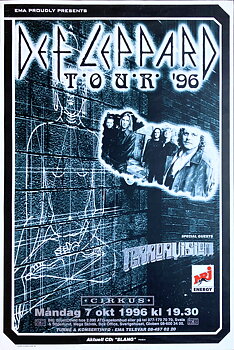 DEF LEPPARD - Stockholm 7 Okt Konsertaffisch (1996)