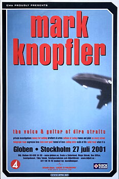MARK KNOPFLER - Stockholm  27 Jul Konsertaffisch (2001) 