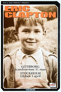 ERIC CLAPTON - Göteborg + Stockholm 31 Mar + 3 Apr Konsertaffisch (2001)