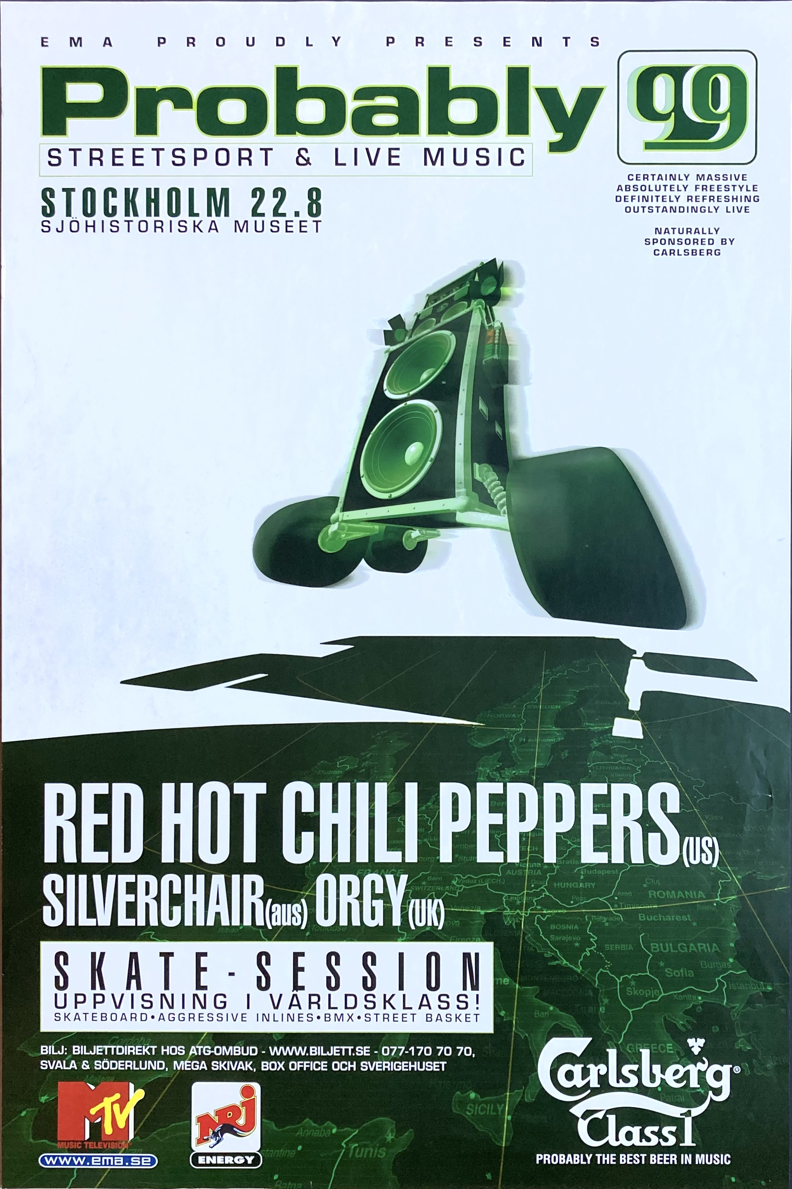 RED HOT CHILI PEPPERS - 22 Aug Konsertaffisch (1999)
