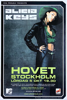 ALICIA KEYS - Stockholm 5 Okt Konsertaffisch (2002) 