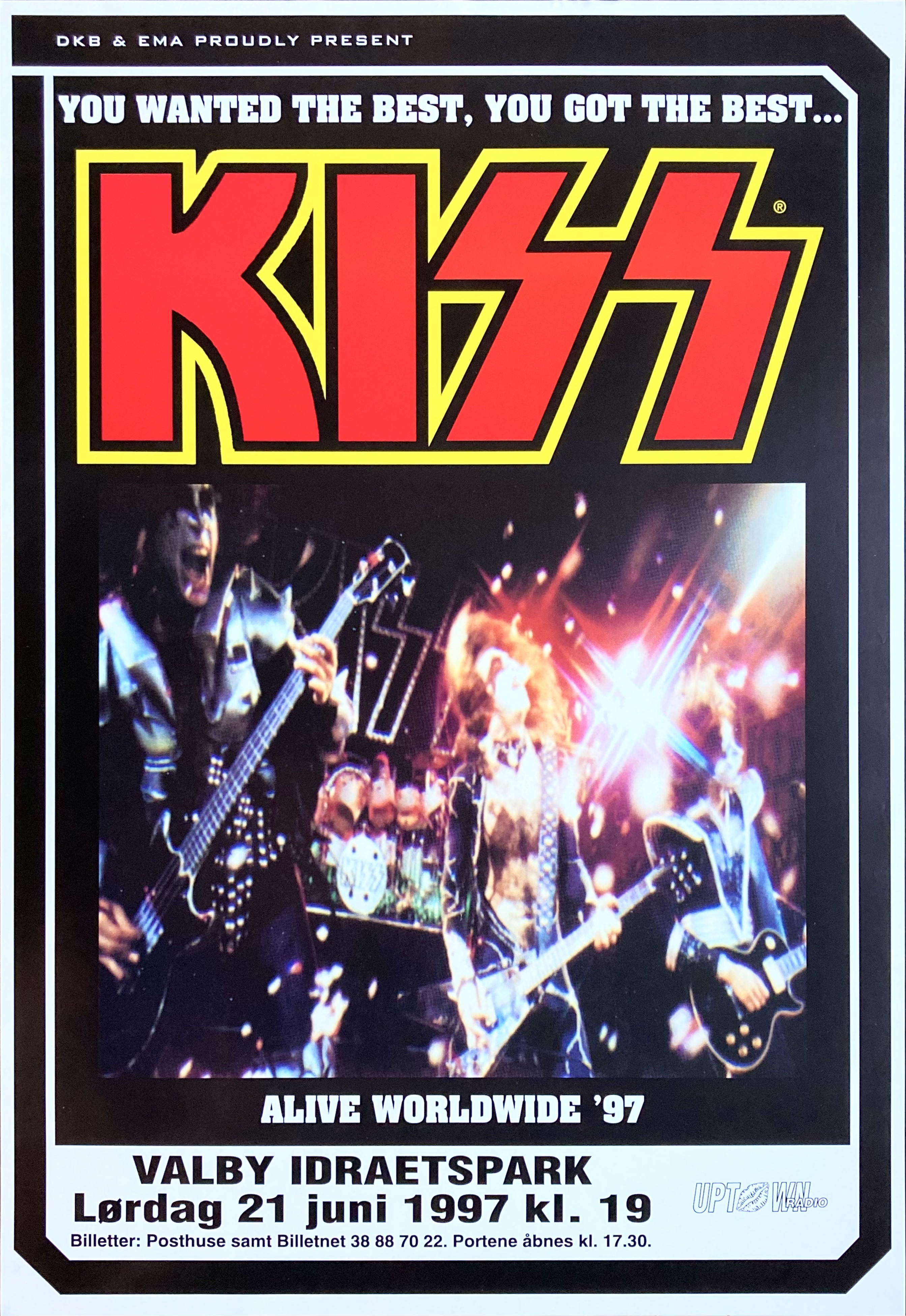 KISS - Copenhagen 21 Jun Concert poster (1997)