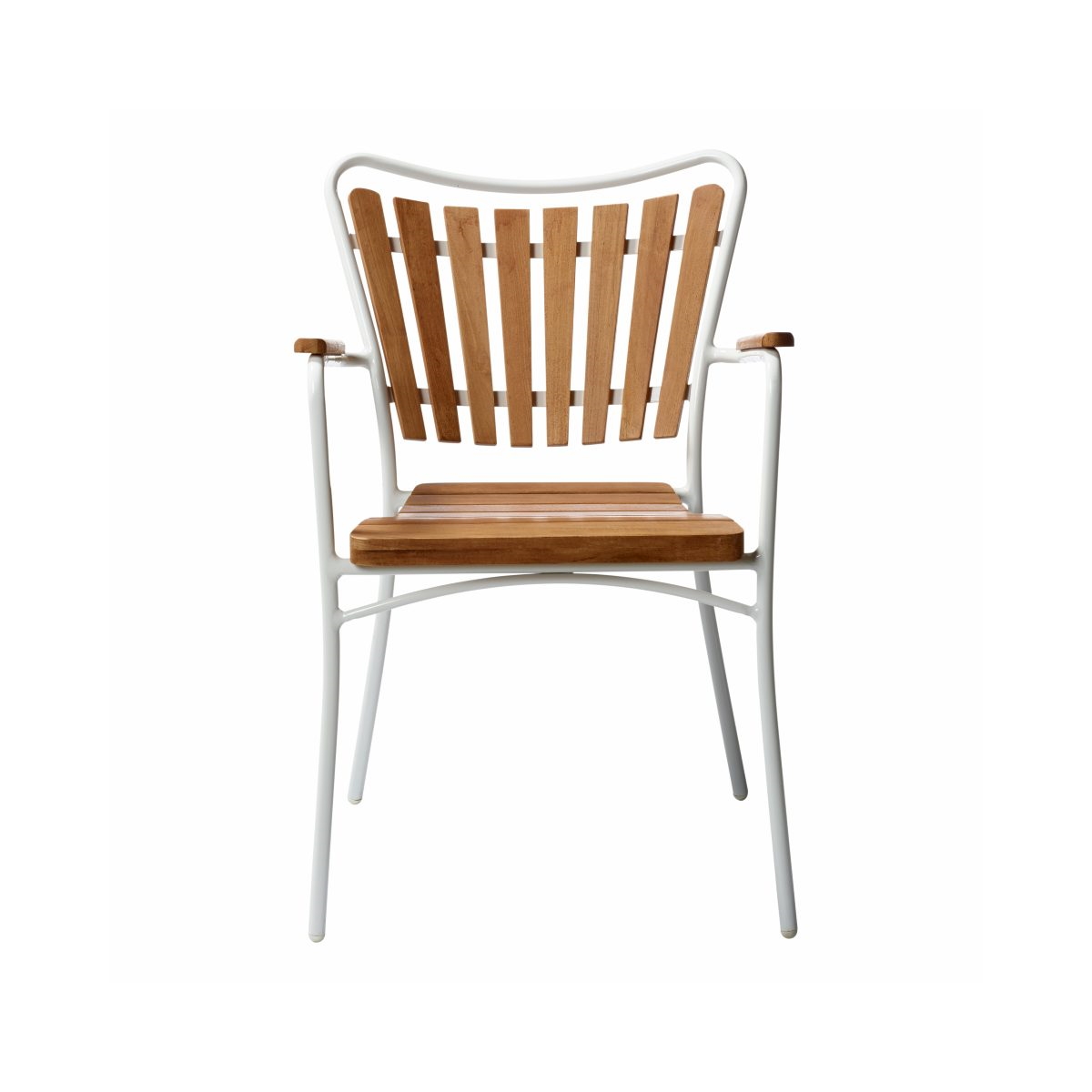 Stol Ellen teak / vit metall Cinas - 7