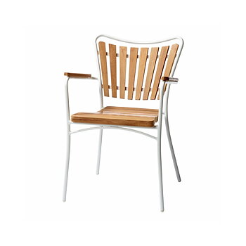 Stol Ellen teak / vit metall Cinas
