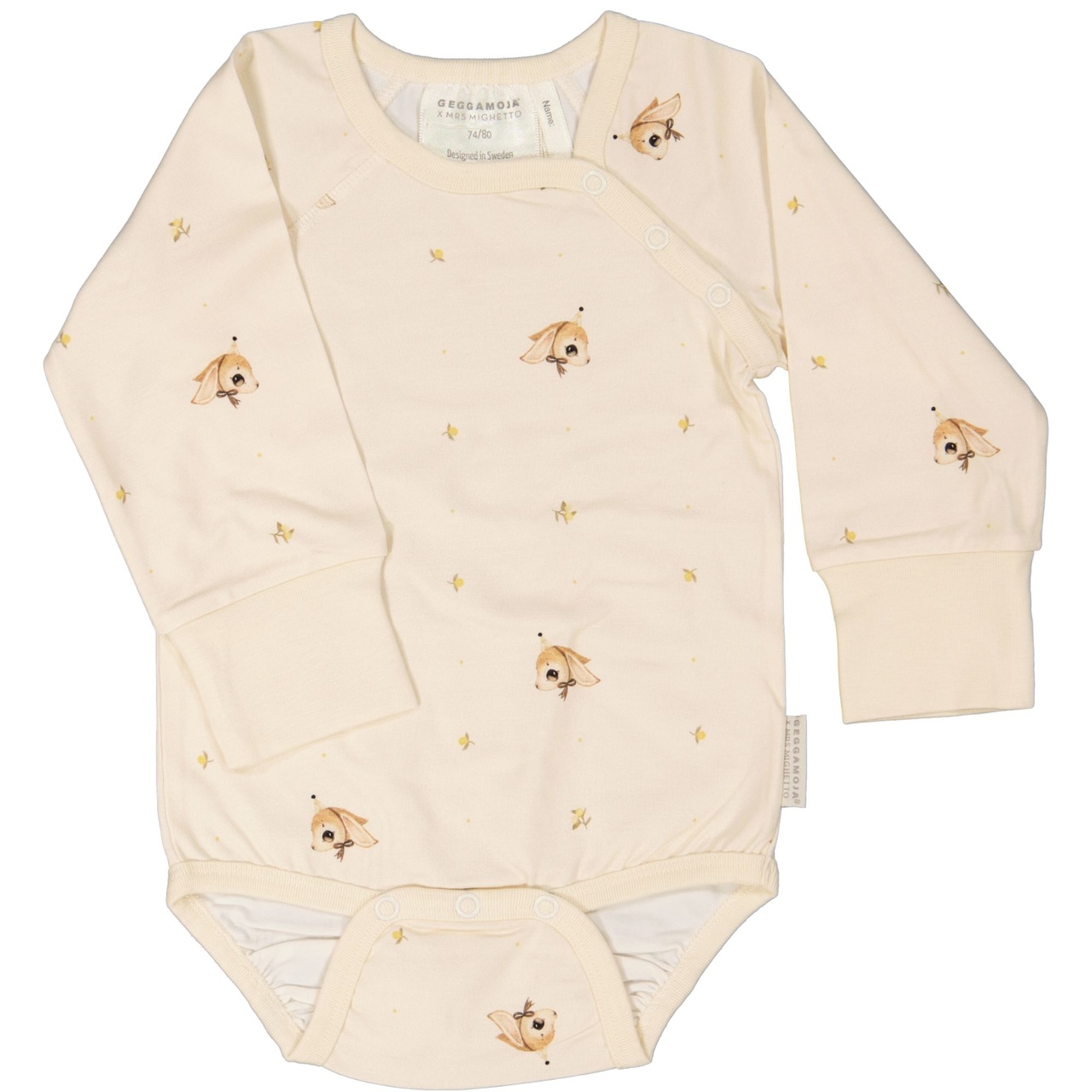 Bambu Body m. lång arm Long ear Beige 74/80 - Geggamoja