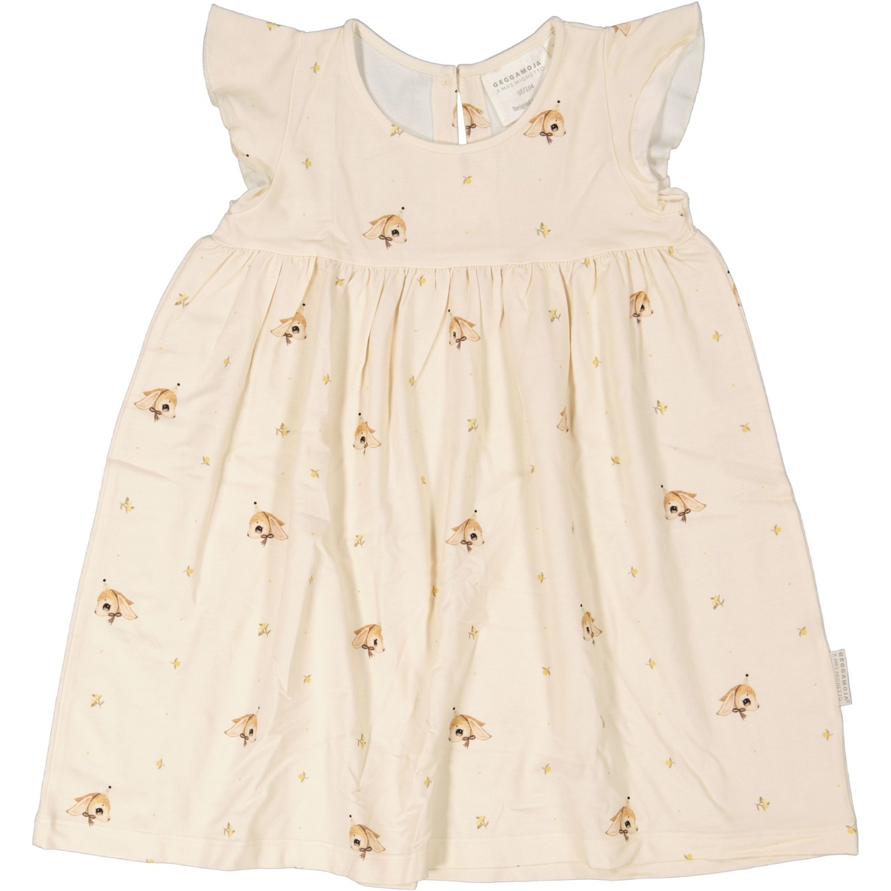 Bambu Klänning med volang Long ear Beige 98/104 - Geggamoja - 4