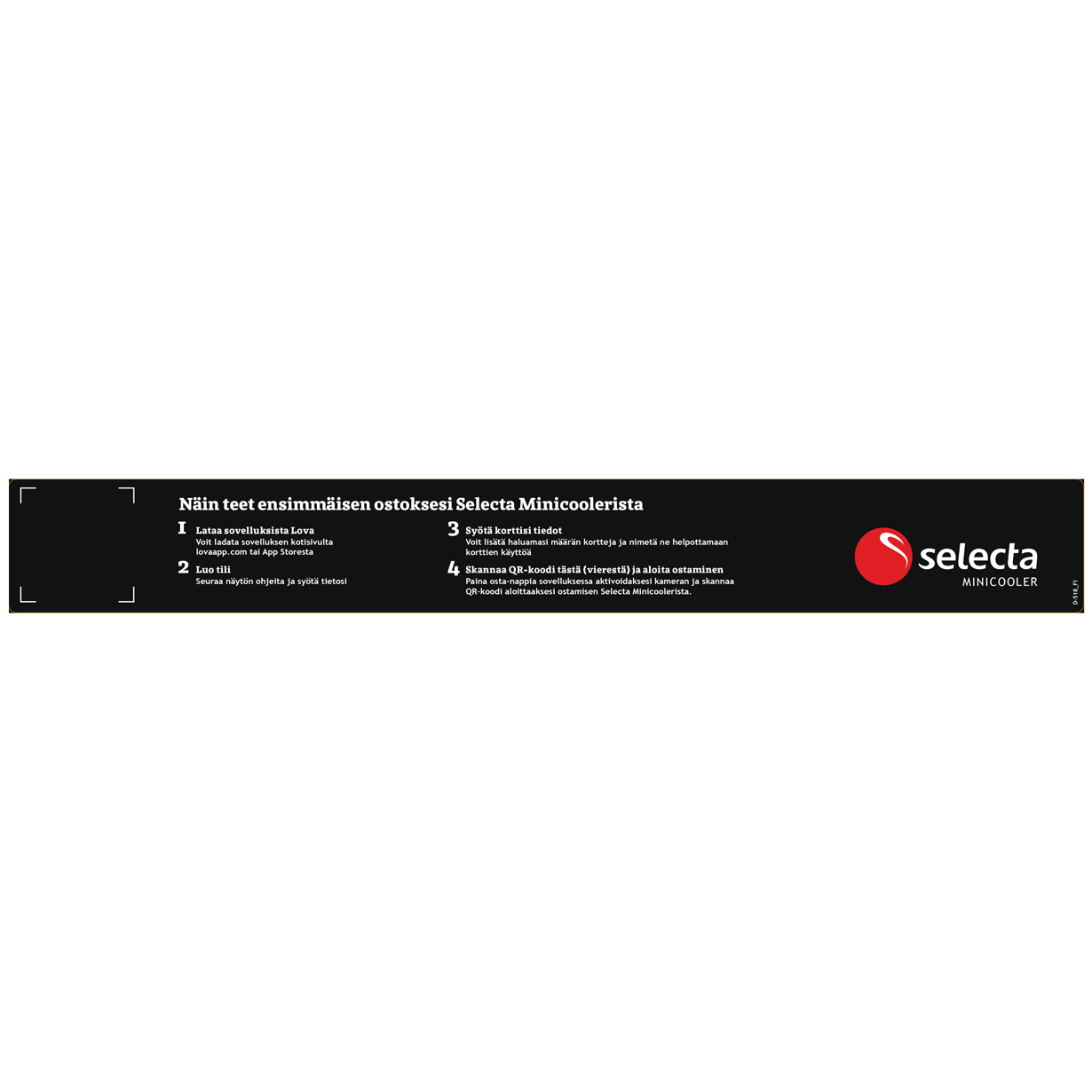 Decal with payment instructions for Minicooler
