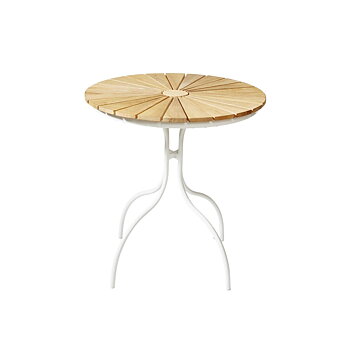 Runt cafébord 80 cm Ellen teak / vit Cinas