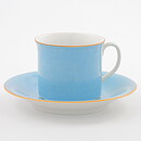 Signe Persson-Melin (Primeur 1978) Blue Classic Coffee Cup with Terracotta Border 9 cm  [Sample Images]