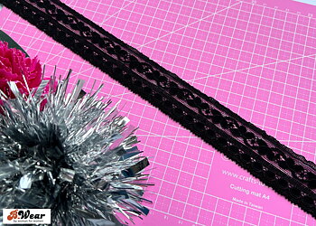 Black beautiful Lace elastic - 30 mm