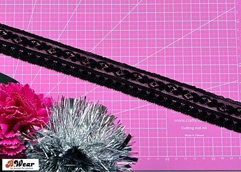Black beautiful Lace elastic - 30 mm