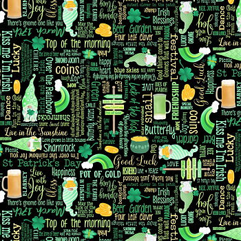 Lucky Gnomes- Black Lucky Words - Gnomes & Ord