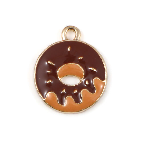 Charm   enamel donut Brown