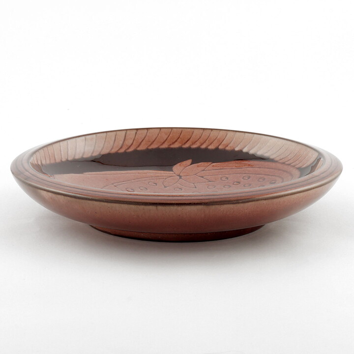 Anna-Lisa Thomson (Athene 1950) Purple Bowl with Surrealistic Relief Motif 21 cm