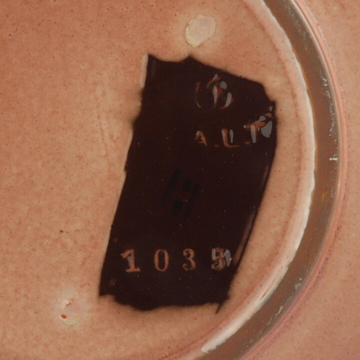 Anna-Lisa Thomson (Athene 1950) Purple Bowl with Surrealistic Relief Motif 21 cm