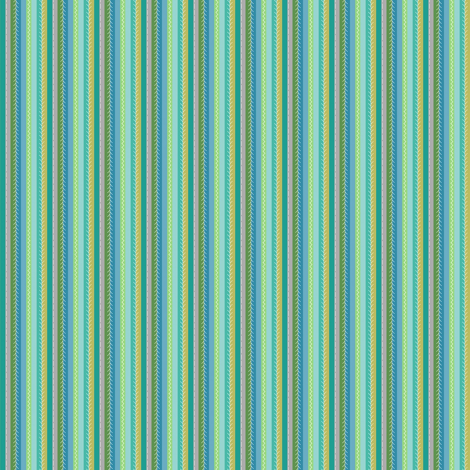 Sew Bloom - Turquoise Stitch Stripe - ränder (30x 110 cm)