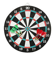 Dartboard 1-10 with darts