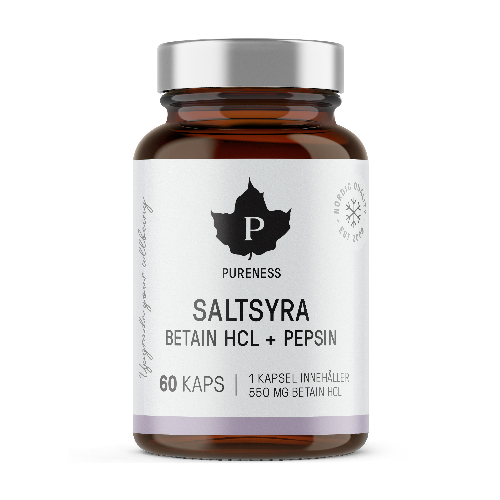 Saltsyra HCL Betain i kapslar med pepsin från Pureness