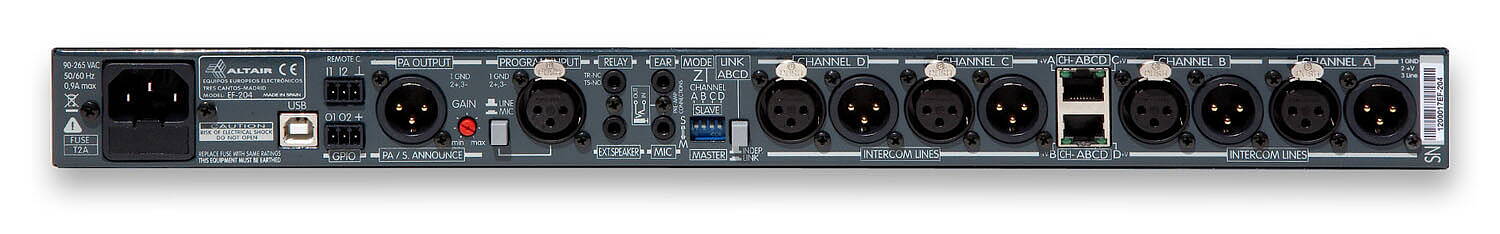 Altair EF-204 Four Channel Intercom Master Station - 3