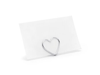 Placeringskortshållare | Hjärta | 10-pack | Silver - 1