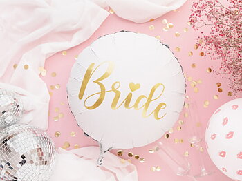 Folieballong | "Bride" | Guldtext