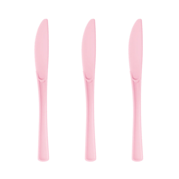 Plastbestick | 10-pack | Kniv | Ljusrosa