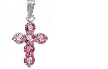Charm   Cross rhinestones,   Pink