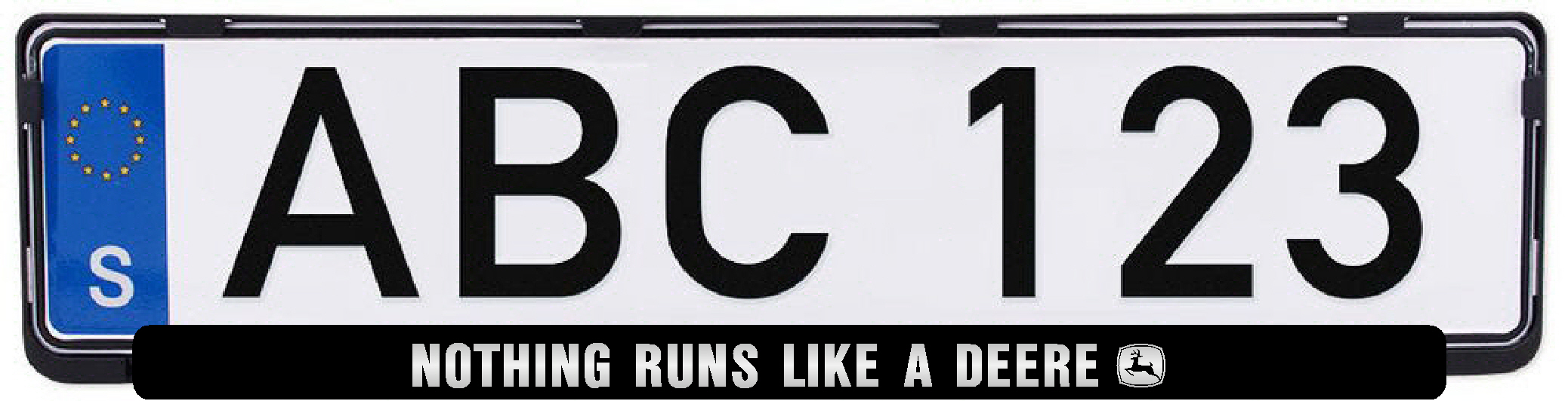 Nummerplåtsdekal "Nothing runs like a Deere"