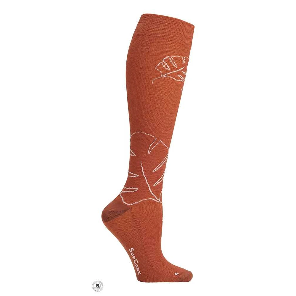 Stödstrumpor Eco Cotton, Monstera, Cognac
