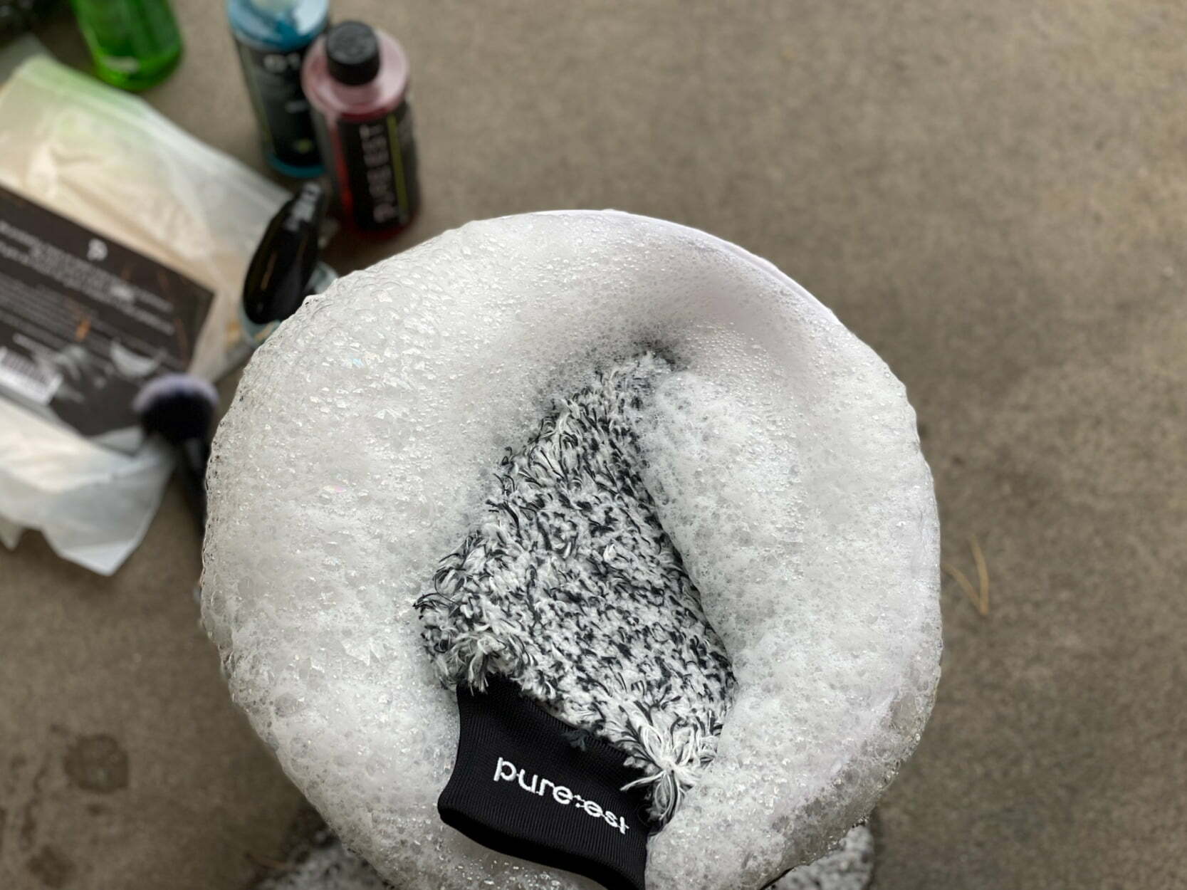 Pure:est Tvätthandske mikrofiber – Svart/Vit - 2