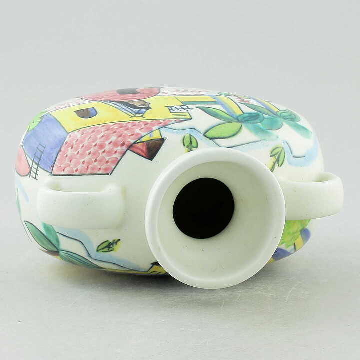 Carl-Harry Stålhane (Mexico 1949) Swelling Vase with Town Motif 17 cm