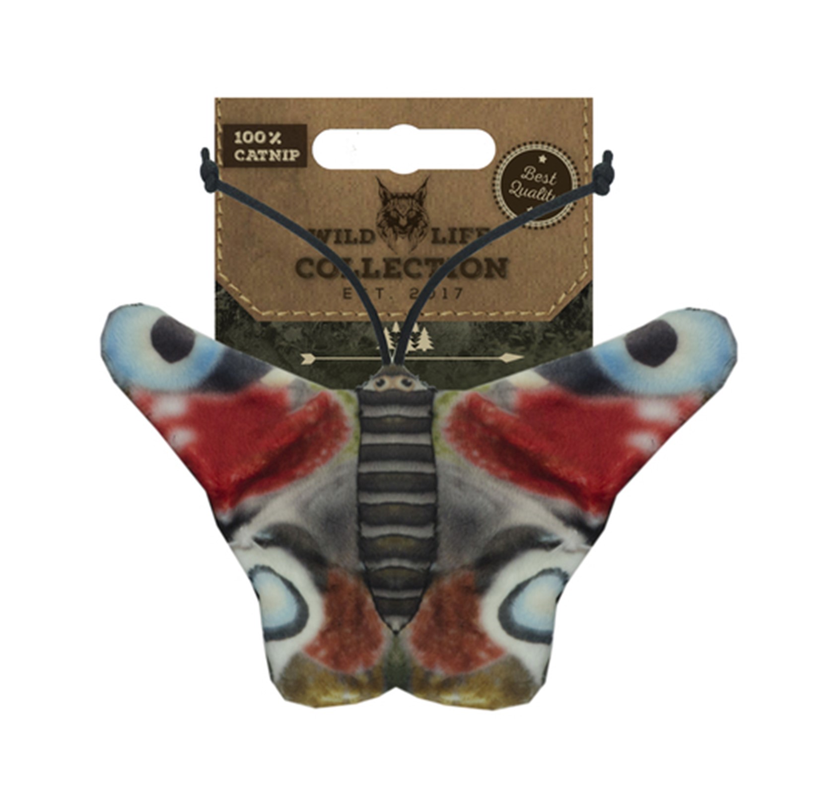 Wild Life Kattleksak med kattmynta – Fjäril Påfågelöga