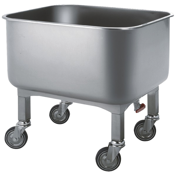Washing trolley in stainless steel