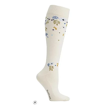 Støttesokker, Eco Cotton, Flower Shower Off White