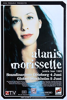 ALANIS MORISETTE - Göteborg + Stockholm 4+5 Jun Konsertaffisch (1999)