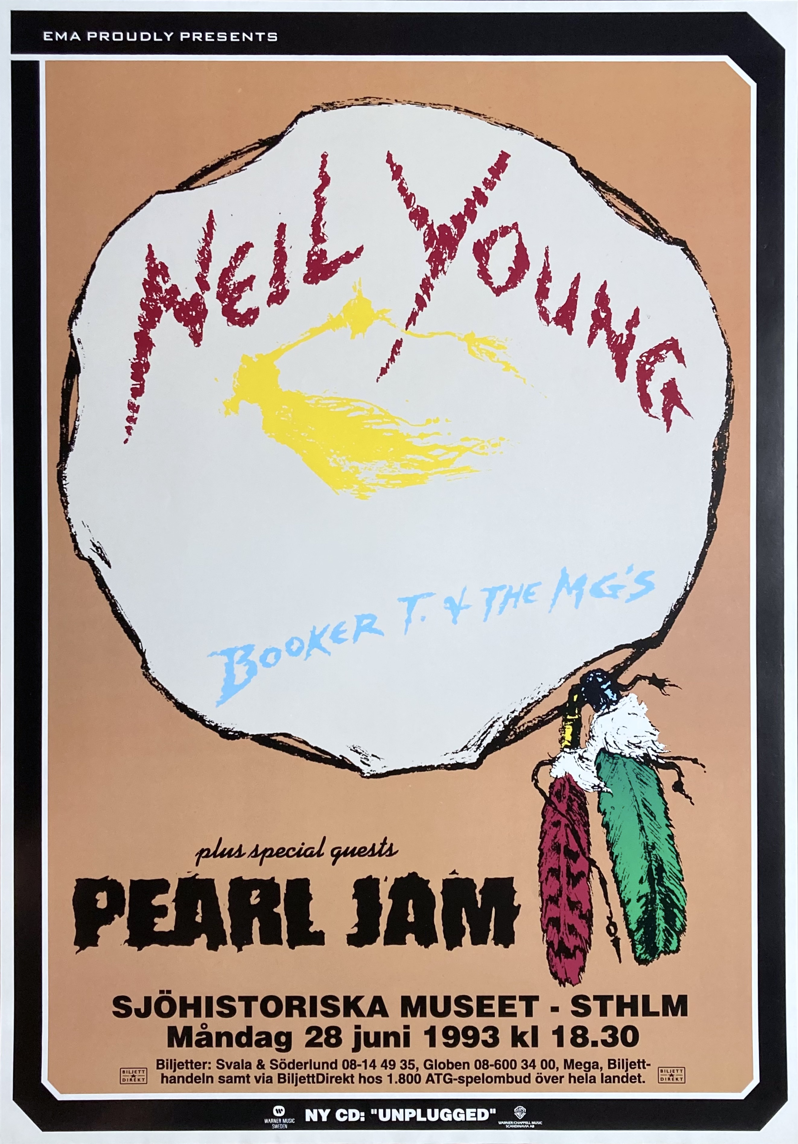 NEIL YOUNG +  PEARL JAM - Stockholm 28 Jun Konsertaffisch (1993)