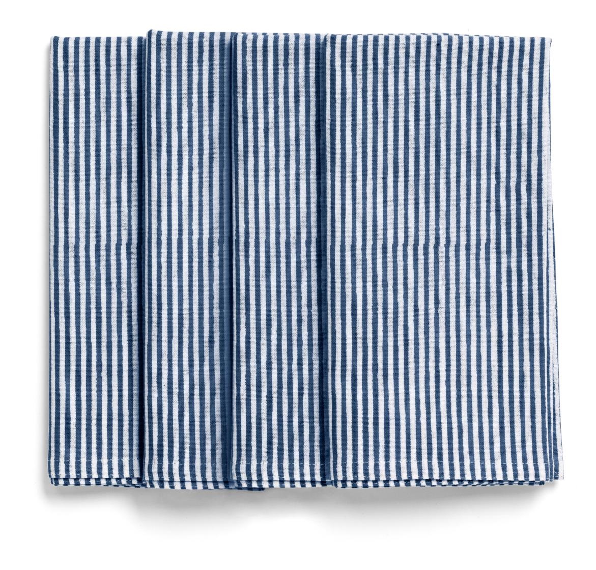 Servetter - STRIPE Navy Blue - Chamois - 4-pack