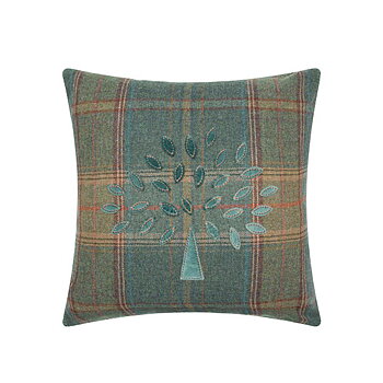 Mulberry Tree Plaid Cushion 50x50 cm Teal Dekorationskudde