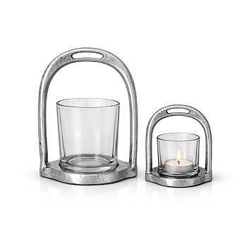 THG Candle Lantern Stirrup Silver